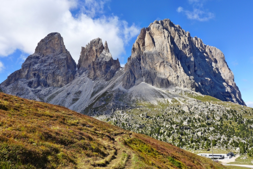 Plattkofel und Langkofel vom Sellajoch